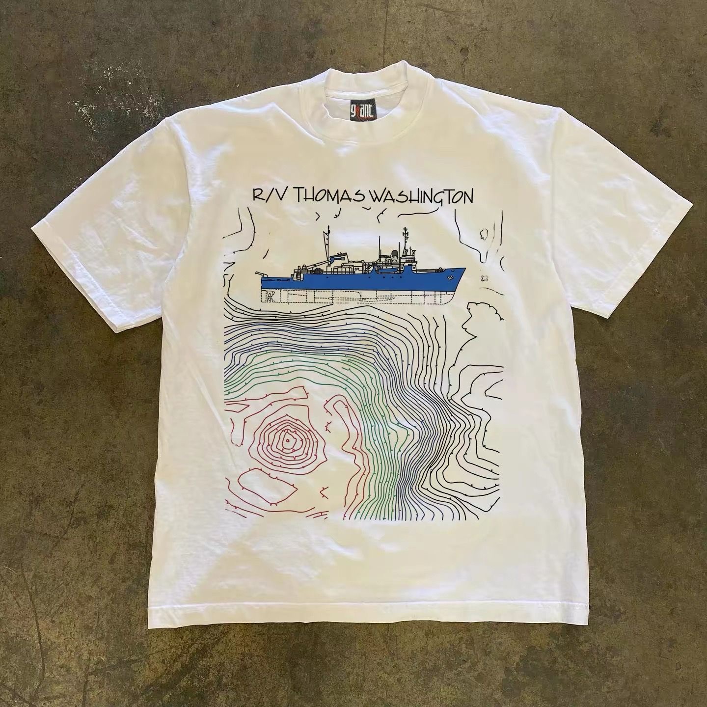 Embroidery Normal Map - Y2K 미국 빈티지 오션 티 여성