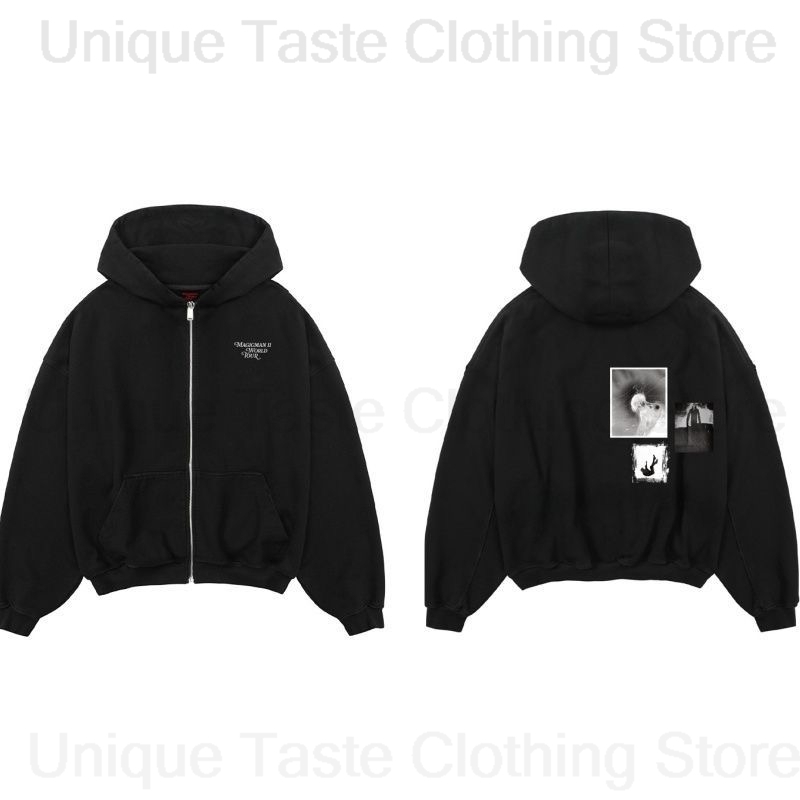 Embroidery Zip Up Hoodie - 잭슨 왕 MAGICMAN 2 동일한 지퍼