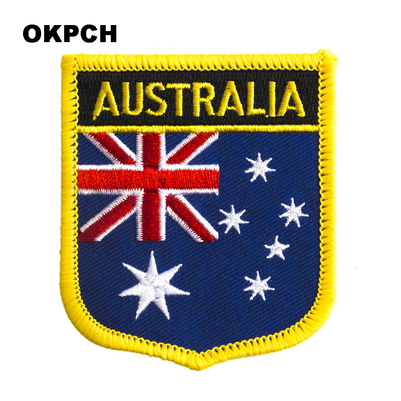 Embroidery Australia - 호주 국기 방패 모양 다리미 자수