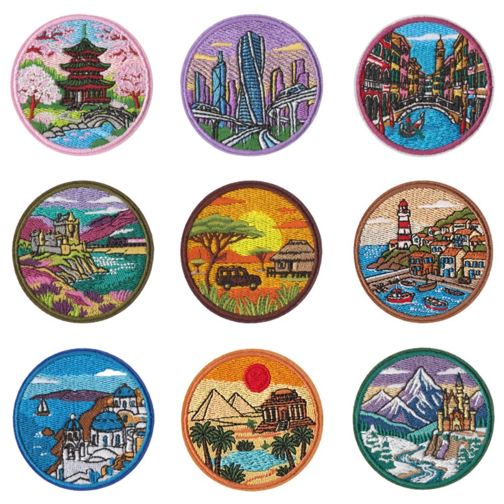 Embroidery Australia - 도시 랜드마크 패턴 자수 패치 DIY