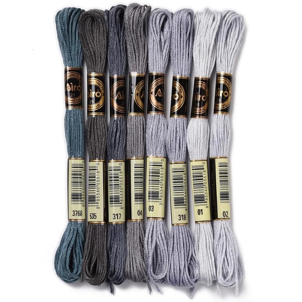 Embroidery Computer - 8 Skeins 70 야드 회색 우정