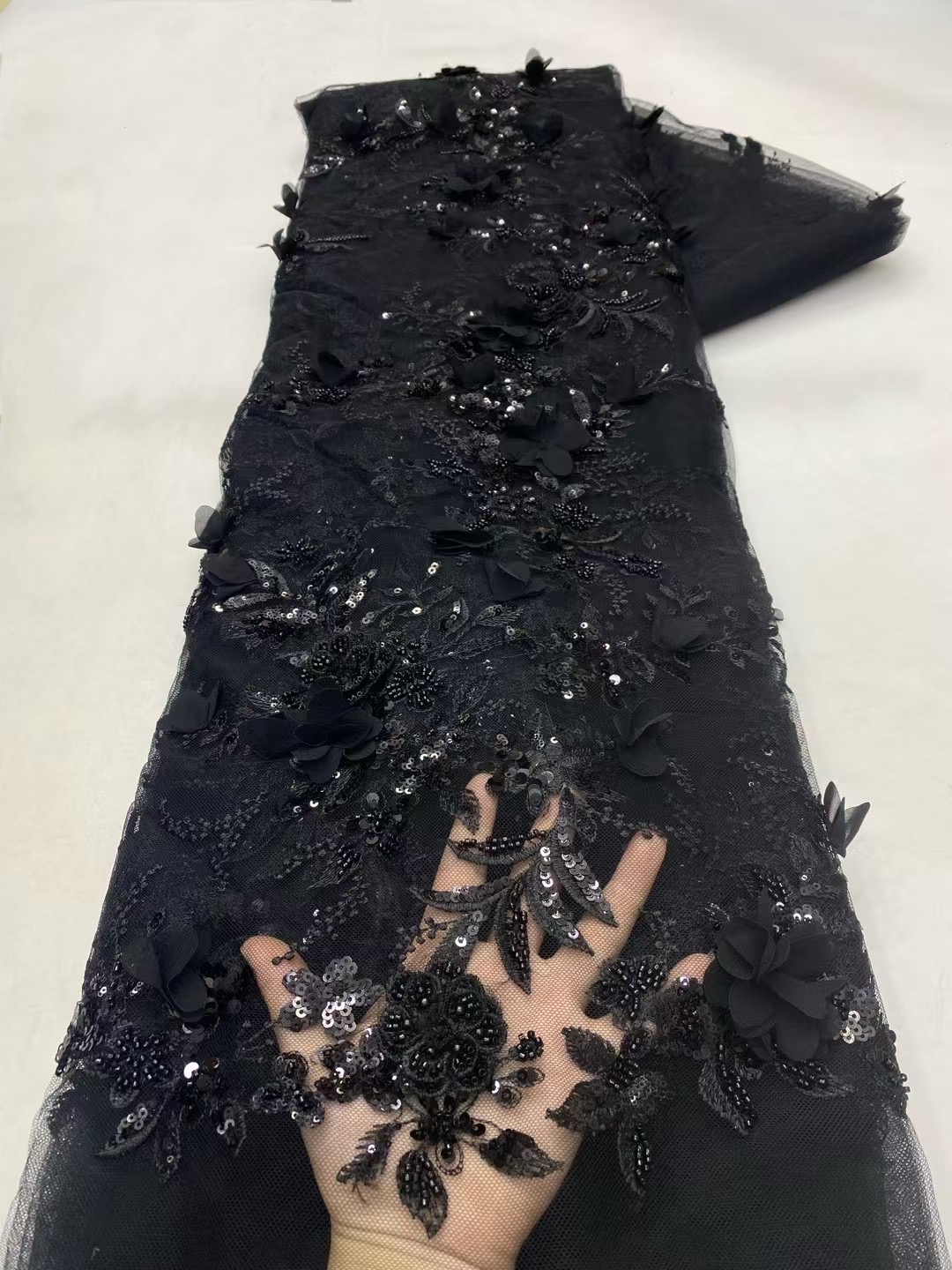 Embroidery Net Fabric - 쿠미야 여성 드레스 자수 비즈 네트