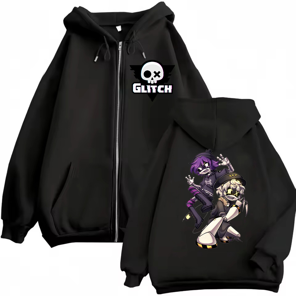 Embroidery Zip Up Hoodie - 애니메이션 머더 드론즈 지퍼 후드티 만화