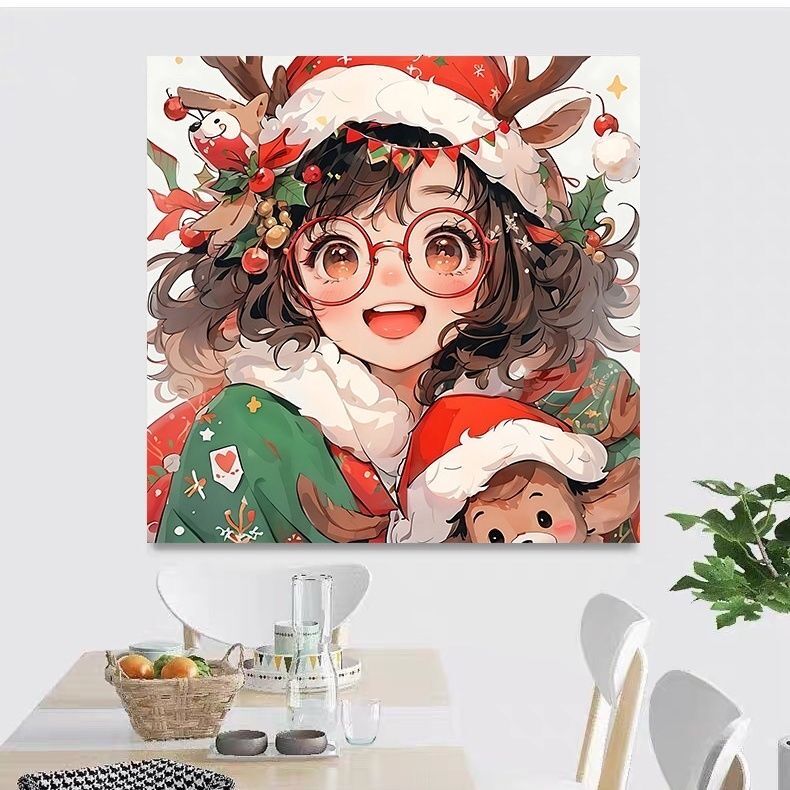 크리스마스 소녀 자수 DIY 인쇄 키트, 크로스 스티치 - Embroidery Xmas 리뷰 및 가격