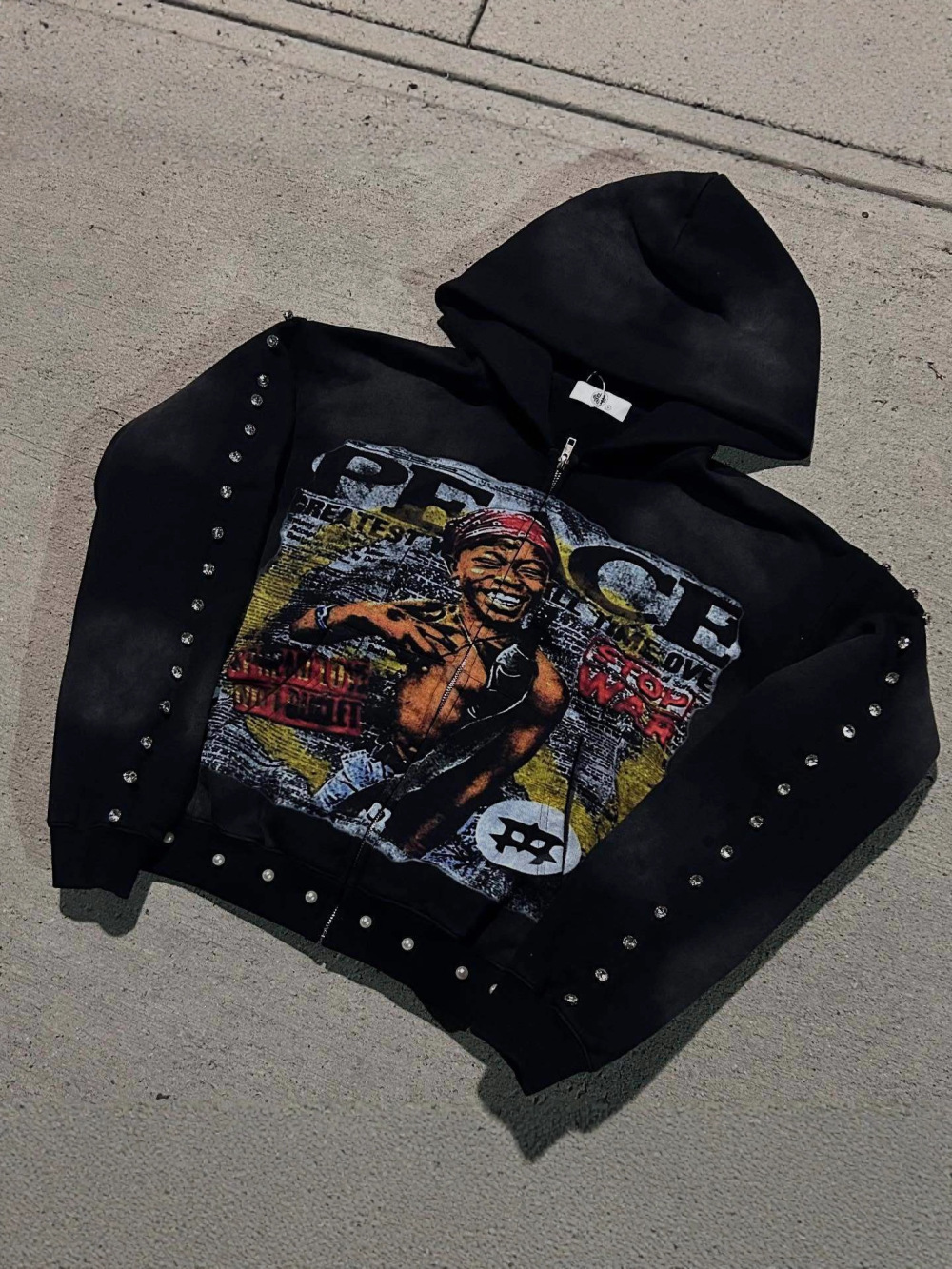 2026년 신상 미국 힙합 루즈핏 후드티 스트릿 아트  - Embroidery Zip Up Hoodie 리뷰 및 가격