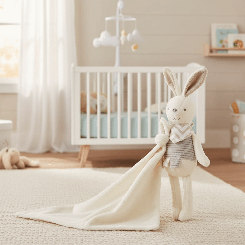 사각형 모양 아기 토끼 이불 우아한 리본 장식 귀여운  - Embroidery Rabbit 리뷰 및 가격