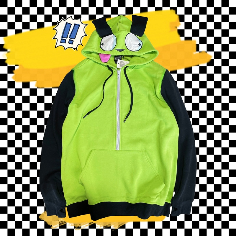Anime Invader 코스프레 의상 코트 Alien - Embroidery Zip Up Hoodie 리뷰 및 가격