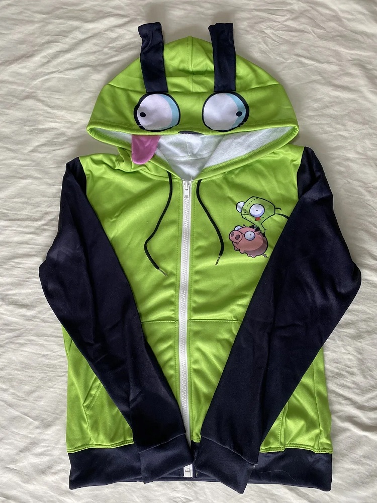 애니메이션 인베이더 코스프레 코스튬 코트, 외계인 짐  - Embroidery Zip Up Hoodie 리뷰 및 가격