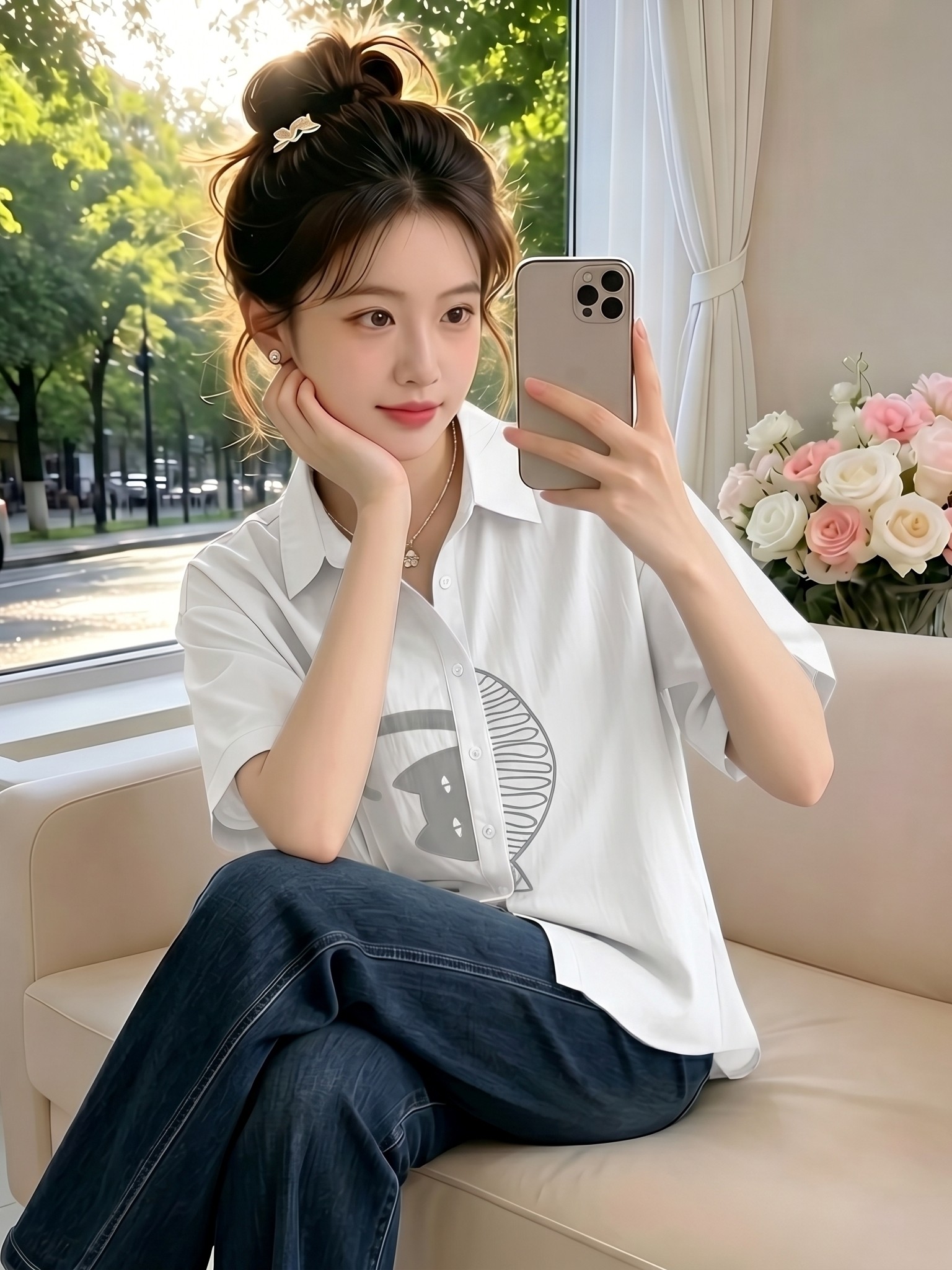 독특하고 세련된 캐주얼 셔츠, 다용도로 활용 가능한 통 - Embroidery Unique Design 리뷰 및 가격