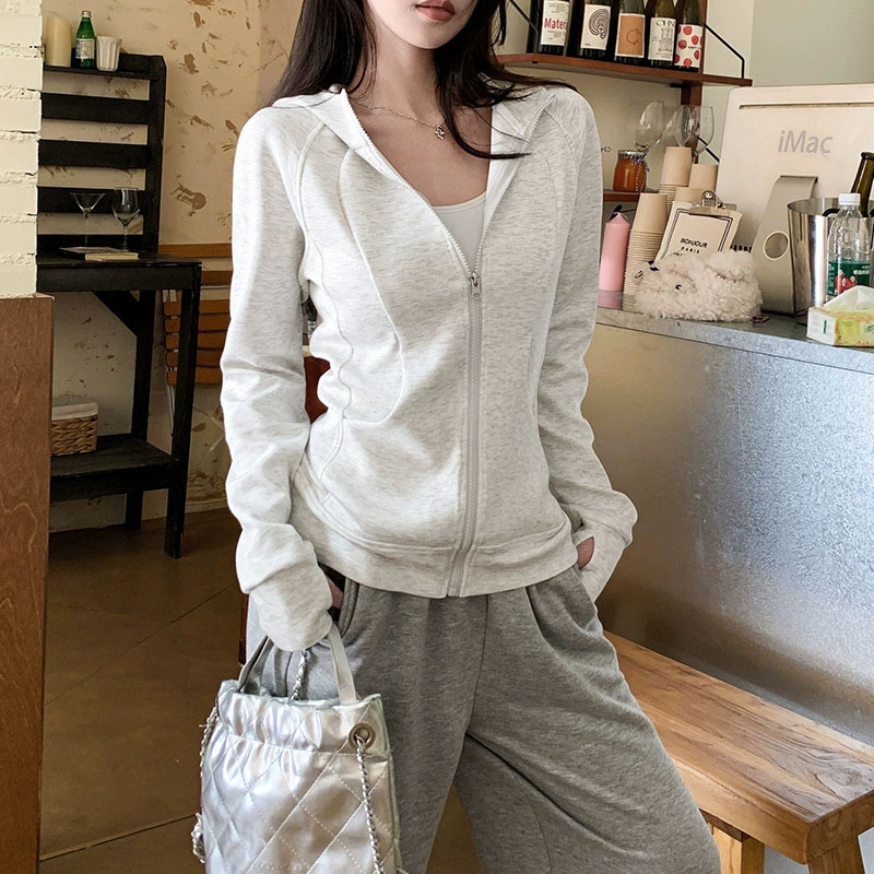 2026 가을 새로운 후드 스포츠 자켓 여성 한국어 슬 - Embroidery Zip Up Hoodie 리뷰 및 가격