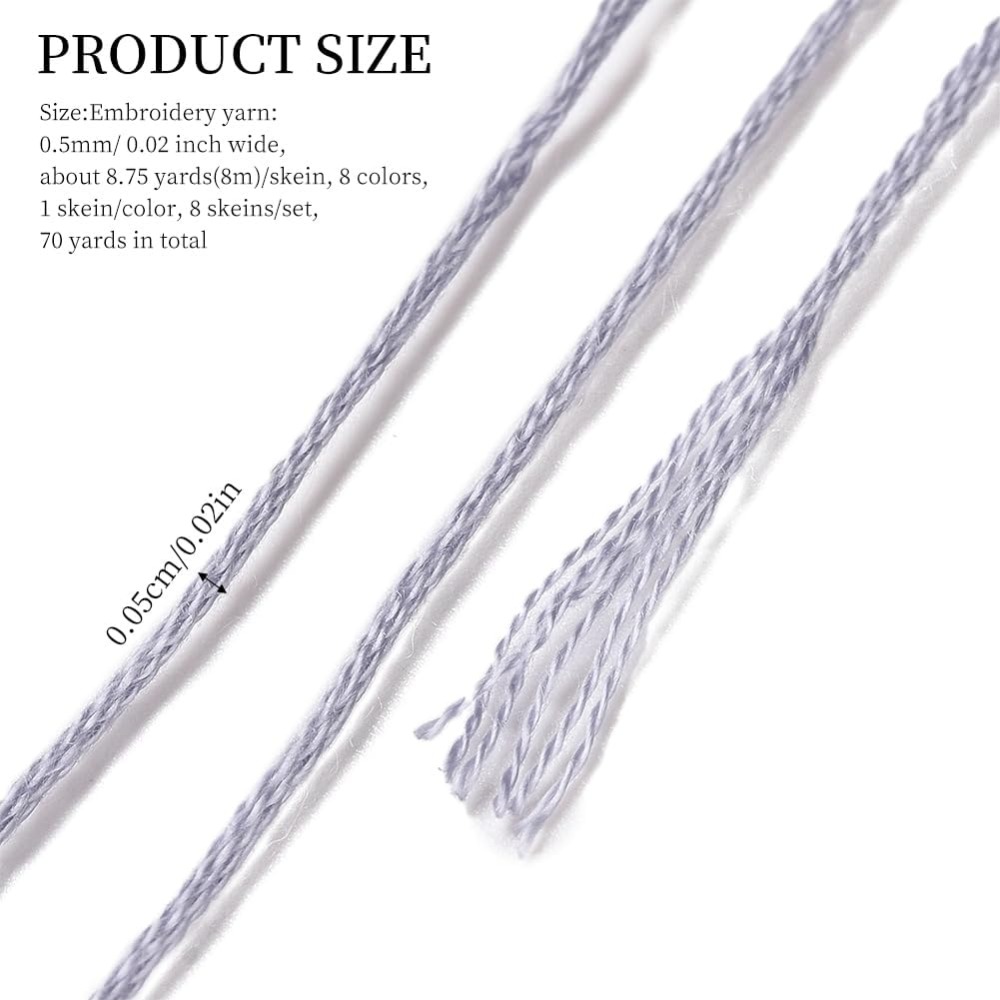 8 Skeins 70 야드 회색 우정 팔찌 문자열 자수 - Embroidery Computer 리뷰 및 가격