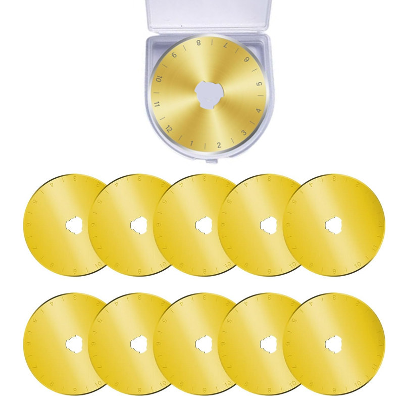 10pcs 티타늄 코팅 45mm 로터리 커터 블레이드  - Embroidery Converter 리뷰 및 가격
