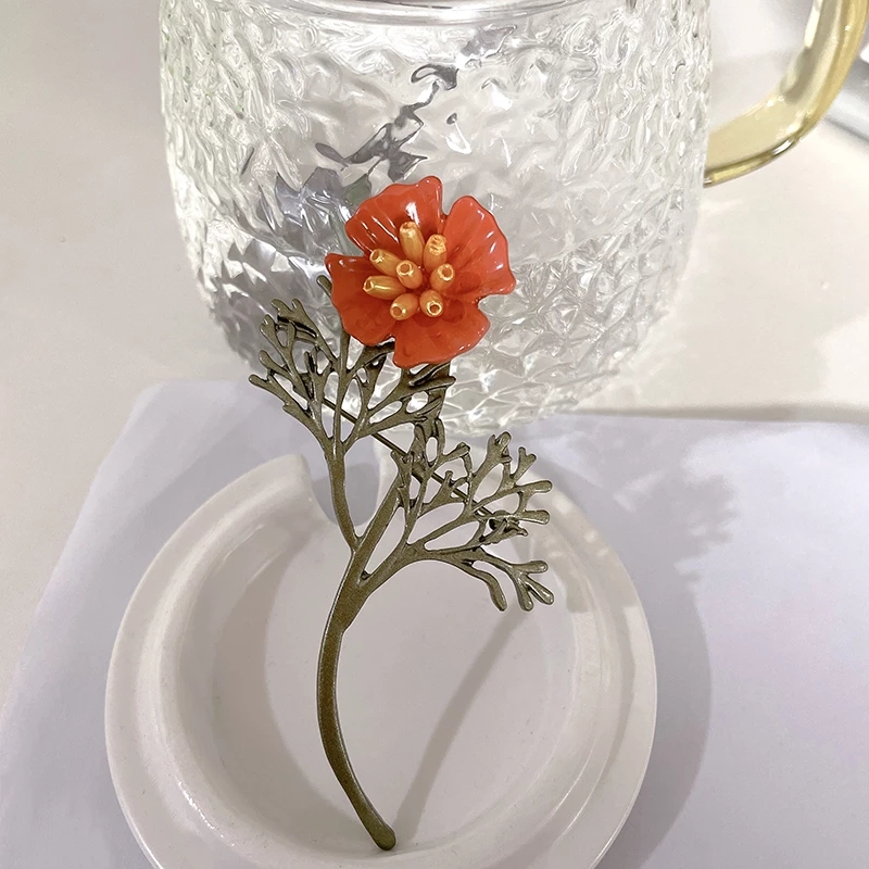 빈티지 에나멜 녹색 식물 진주 핀 나무, 연꽃, 블루  - Embroidery Australia 리뷰 및 가격
