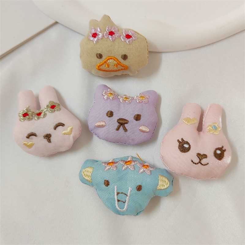 5PCS 새로운 자수 토끼 개구리 곰 패브릭 액세서리  - Embroidery Rabbit 리뷰 및 가격