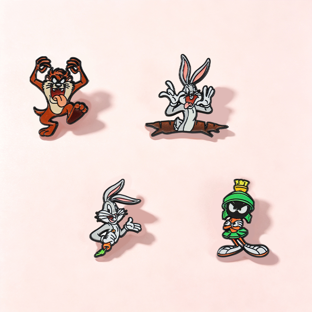 4pcs 만화 캐릭터 옷깃 핀 세트 귀여운 토끼 오리  - Embroidery Rabbit 리뷰 및 가격