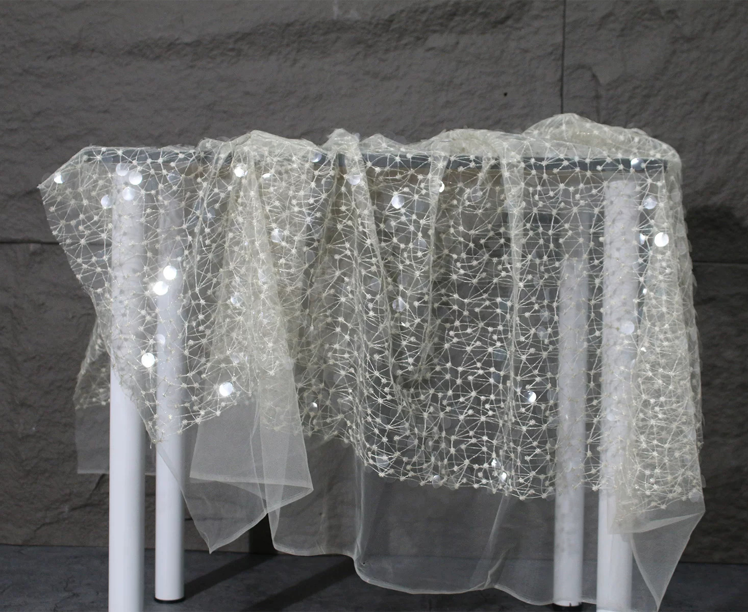 1야드 스팽글 자수실 레이스 원단, 창의적인 아우터,  - Embroidery Net Fabric 리뷰 및 가격