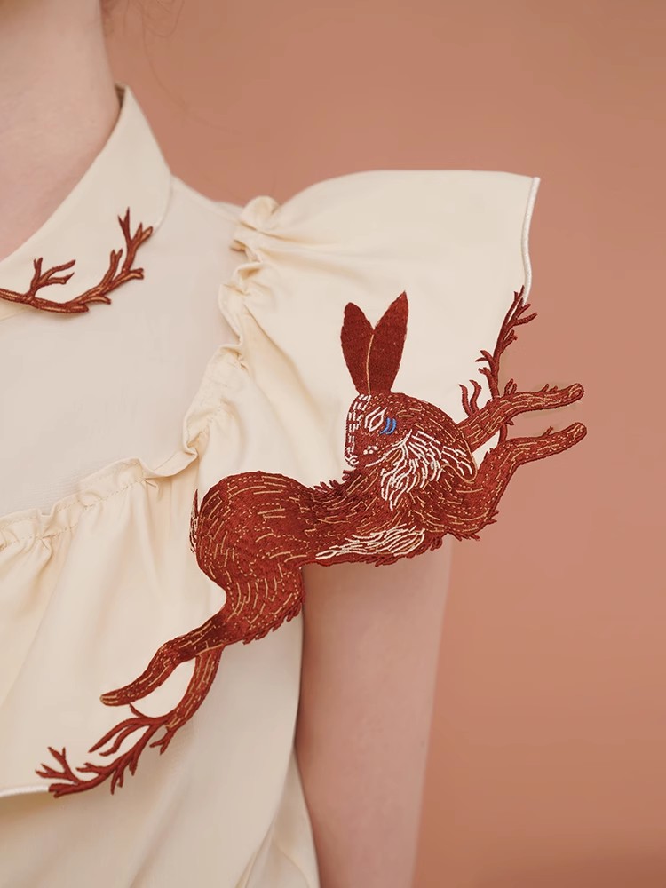 여성용 토끼 자수 셔츠, 절묘한 여름 셔츠 - Embroidery Rabbit 리뷰 및 가격